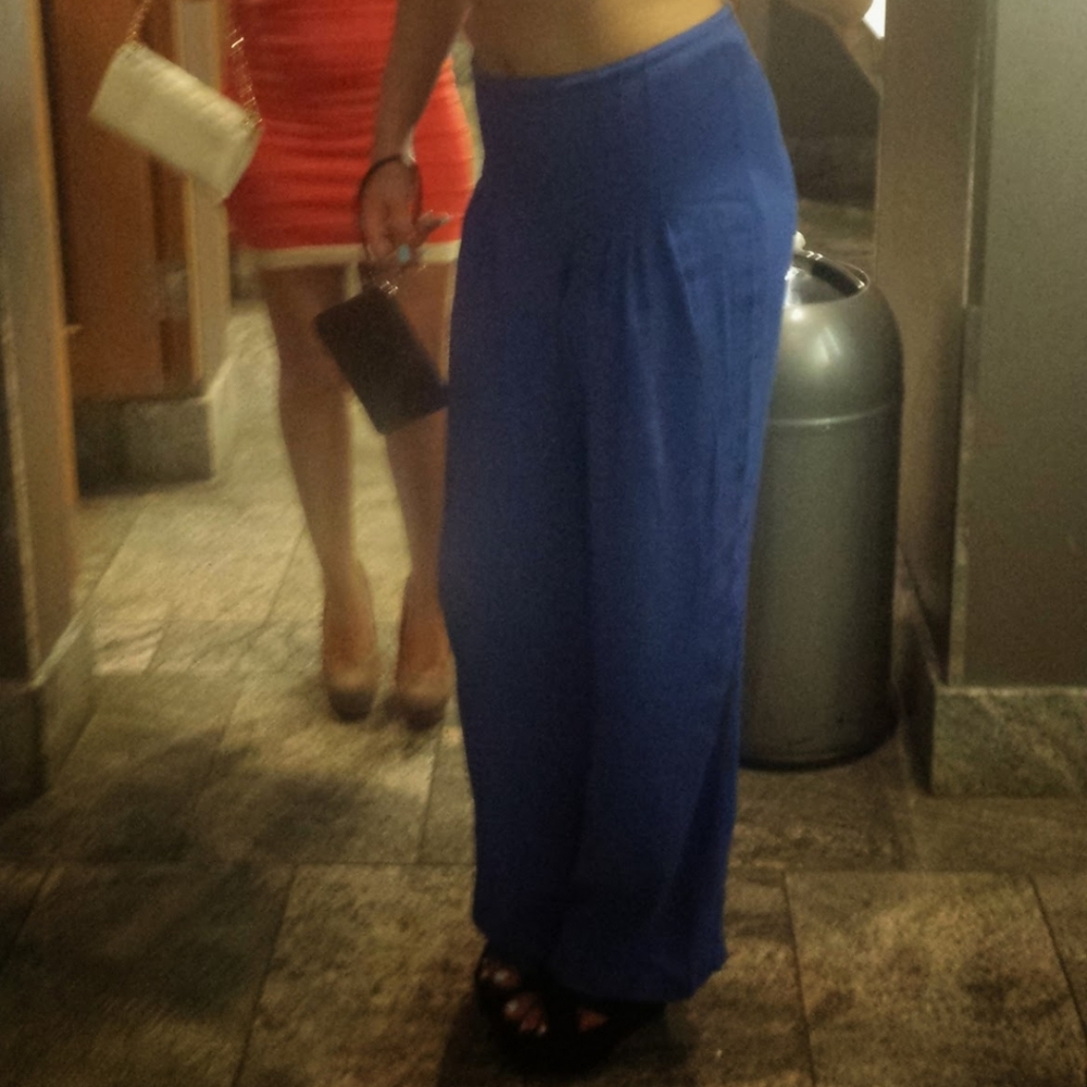 Blue flowy pants